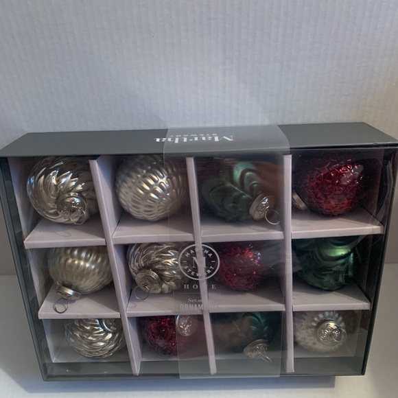 Martha Stewart Ornaments 12 Mercury Glass Embellished Christmas Ornaments - Picture 3 of 5